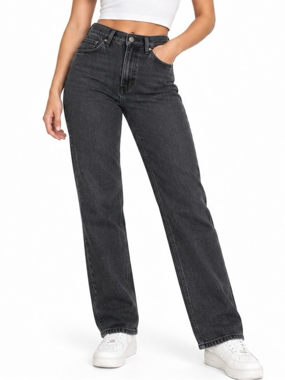 Abercrombie & Fitch 90s Slim Straight Ultra High Rise Black Jeans 28/6